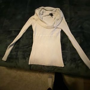 Inc white cowl neck sweater size small